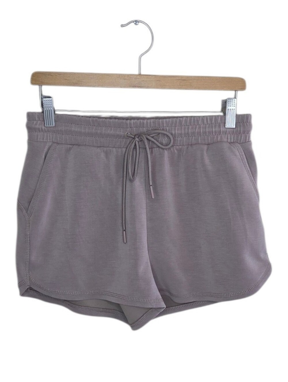 Always You Brown Scuba Fleece Lounge Shorts Pull-on Drawstring Waist Size Medium
